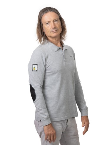 Men's Long Sleeve Pique Polo Shirt (TDF) - Elephant's breath